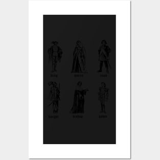 Medieval chess piece characters Posters and Art